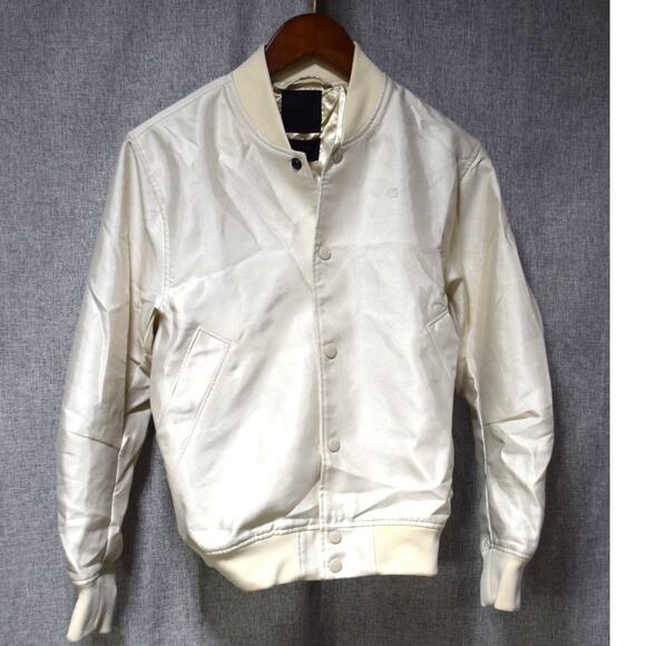 G-Star Raw Women’s Deline BF Bomber Jacket Small White Satin - Picture 1 of 3